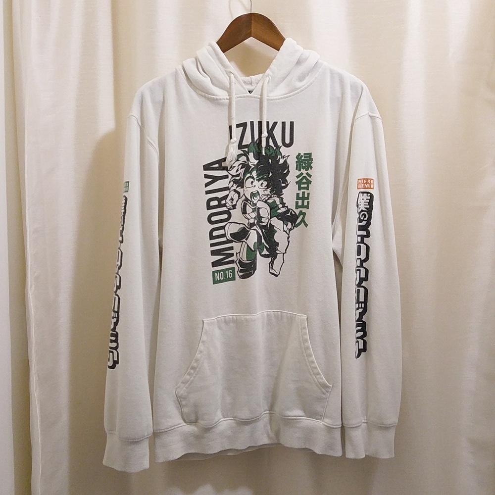 My Hero Academia Hoodie - Kacchan &‎ Deku - White - Sz XL